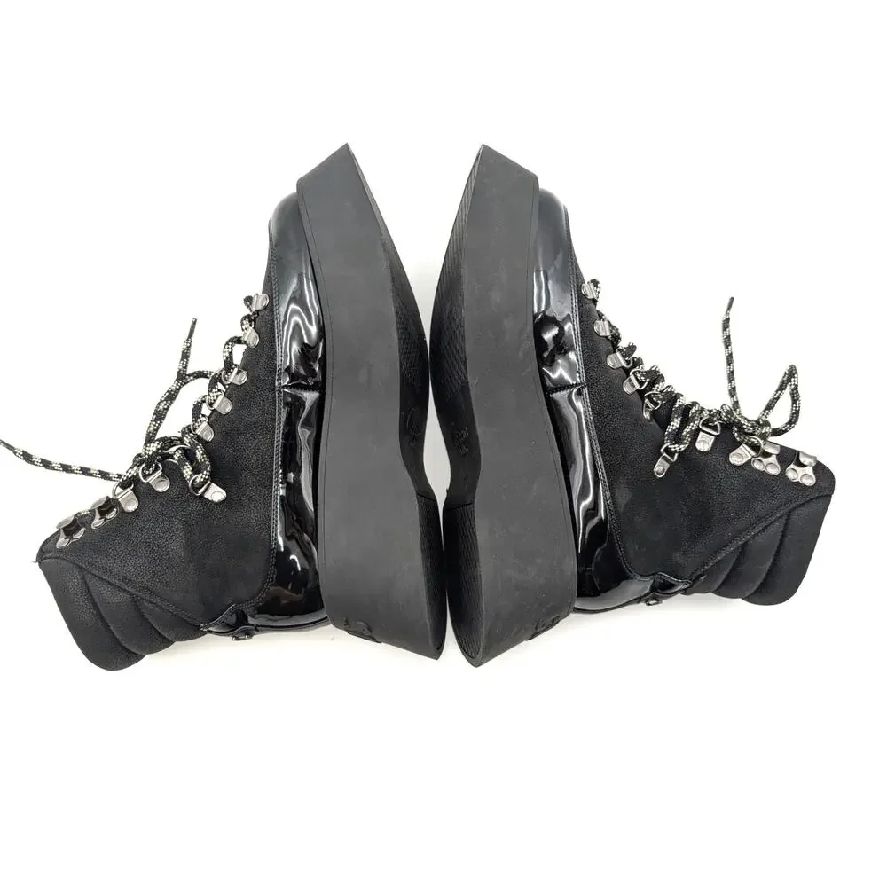 Circus NY by Sam Edelman Gail Lace-Up Platform Boot Women's Black Sz US8.5M EU39